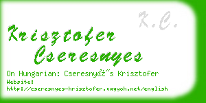 krisztofer cseresnyes business card